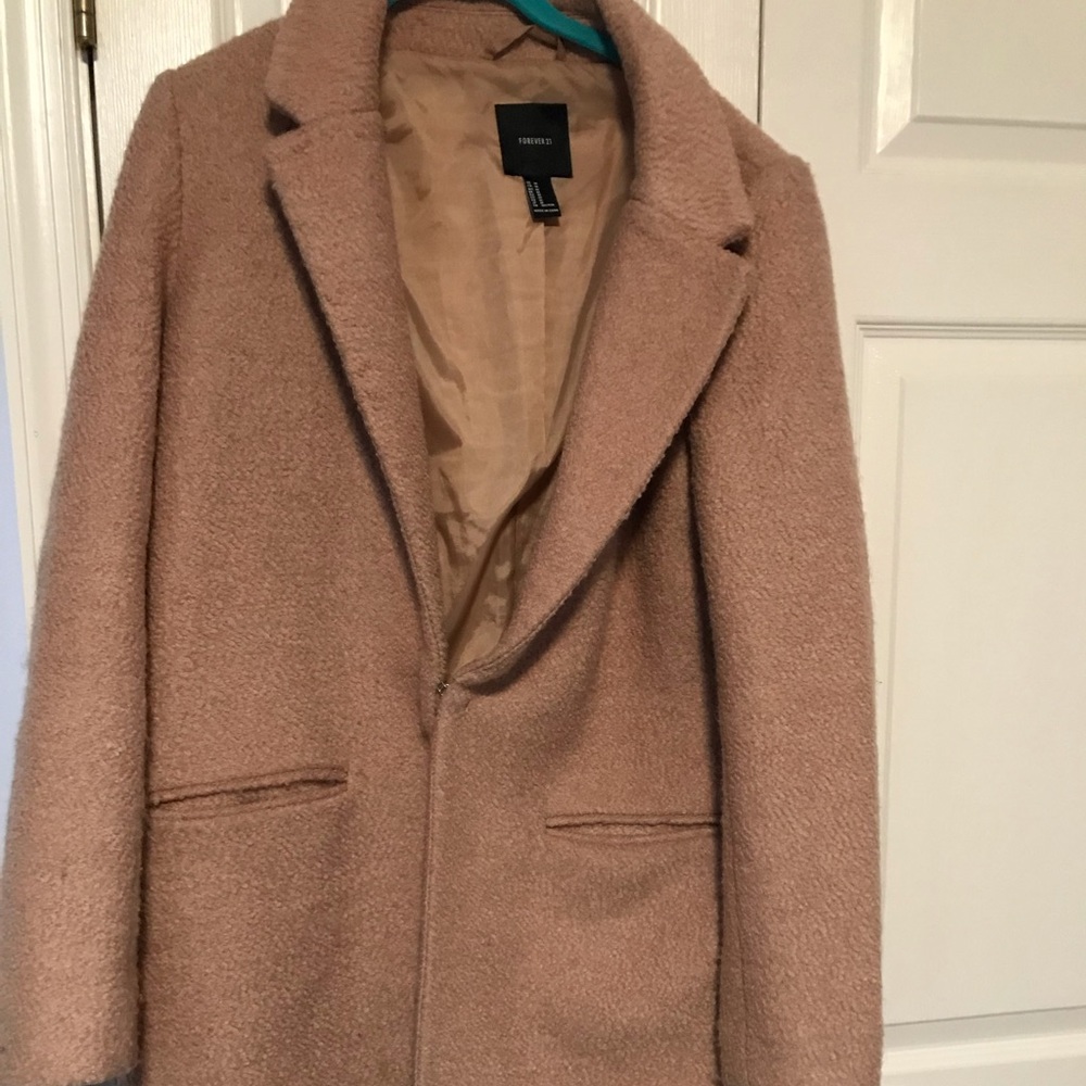 Camel long peacoat